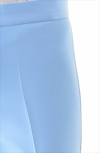Düğmeli Düz Paça Pantolon 1102-11 Bebek Mavisi