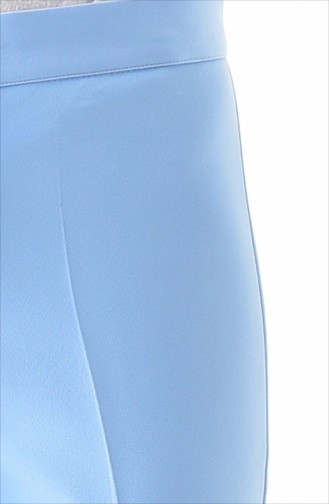 Buttoned Straight Leg Pants 1102-11 Baby Blue 1102-11