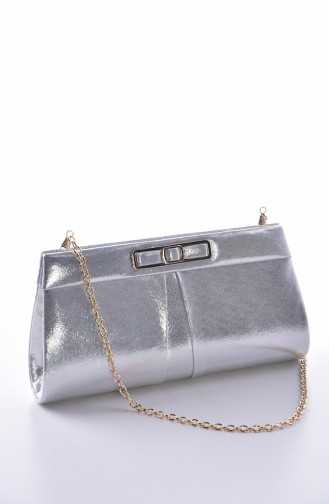 Silver Gray Portfolio Clutch 0416-01