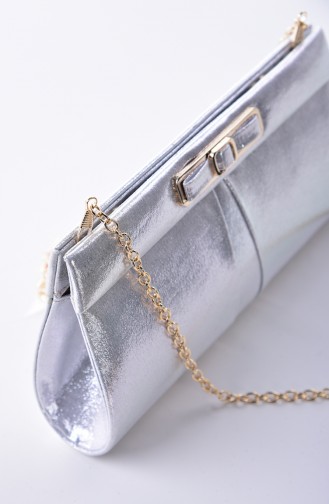 Silver Gray Portfolio Hand Bag 0416-01