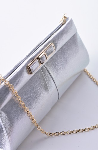 Sac de Soirée Pour Femme 0416-01 Argent 0416-01