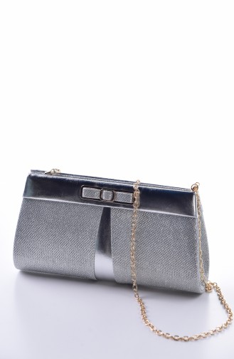 Silver Gray Portfolio Hand Bag 0416-03