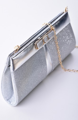 Silver Gray Portfolio Hand Bag 0416-03