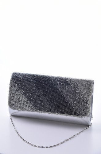 Silver Gray Portfolio Clutch 0428-02