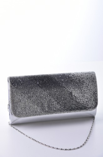 Silver Gray Portfolio Hand Bag 0428-02