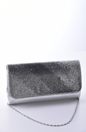 Silver Gray Portfolio Clutch 0428-02