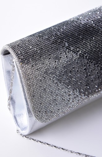 Silver Gray Portfolio Clutch 0428-02