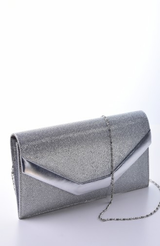 Silver Gray Portfolio Clutch 0440-02