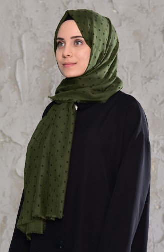 Bobble Pattern Shawl 19042-27 Light Khaki Green 19042-27