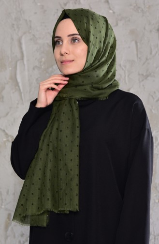 Bobble Pattern Shawl 19042-27 Light Khaki Green 19042-27