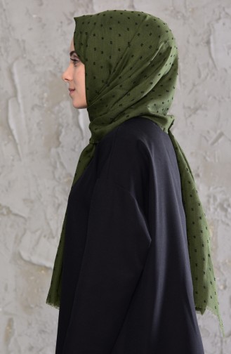 Bobble Pattern Shawl 19042-27 Light Khaki Green 19042-27