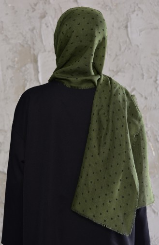 Bobble Pattern Shawl 19042-27 Light Khaki Green 19042-27