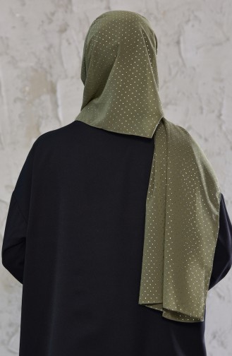 Stone Printed Chiffon Shawl 7986-01 Khaki 7986-01