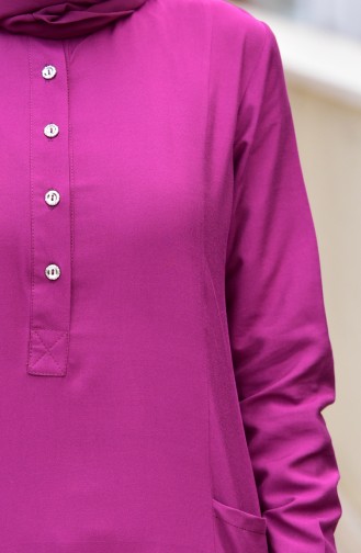 Pocketed Viscose Tunic 10109-02 Plum 10109-02