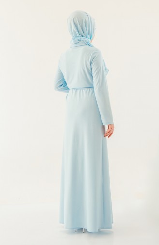 أي أف إي فستان بتصميم مُطرز بالورد 0020-09 لون أزرق فاتح 0020-09