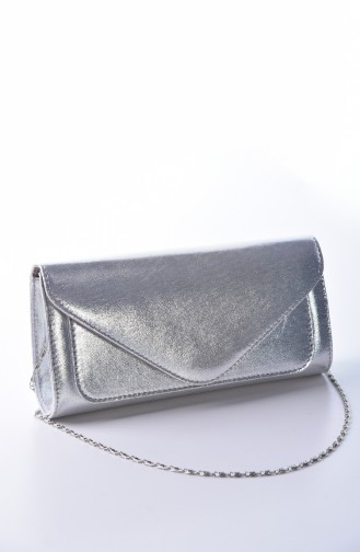 Silver Gray Portfolio Clutch 0407-02