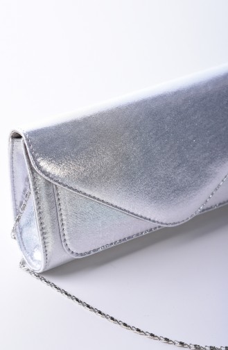 Silver Gray Portfolio Hand Bag 0407-02