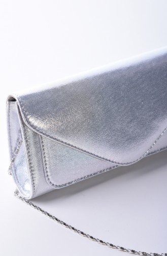 Sac de Soirée Pour Femme 0407-02 Argent 0407-02