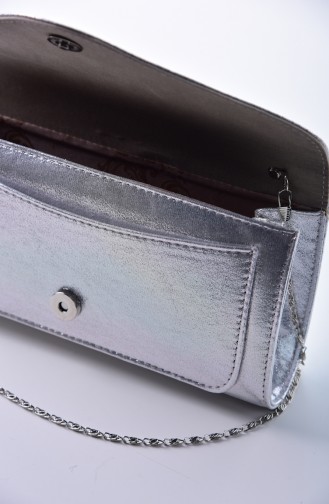 Silver Gray Portfolio Clutch 0407-02