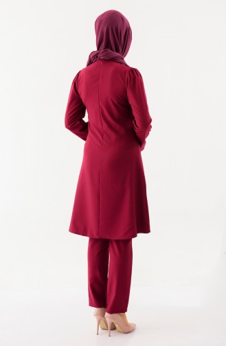 Ensemble Deux Pieces Tunique Pantalon 0221-01 Cerise 0221-01