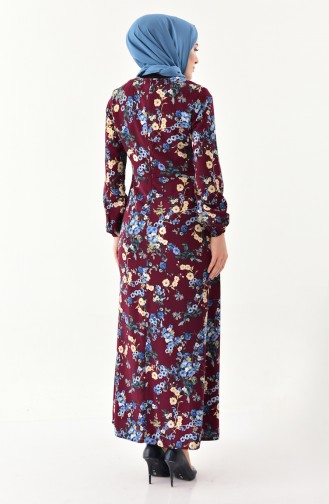 فستان بتصميم مورّد 2043-02 لون أرجواني 2043-02