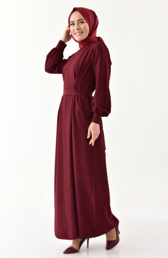 Claret Red Hijab Dress 0210-03