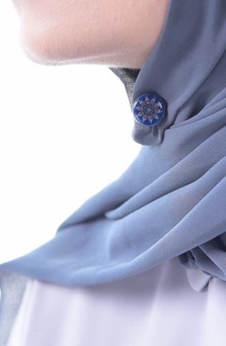 Ethnic Patterned Magnetic Shawl Clasp  70100-03 Dark Blue 70100-03