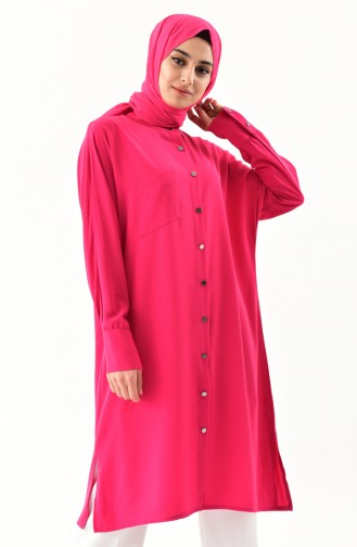 Tunique Détail Boutons-Pressions 4932-03 Fushia 4932-03