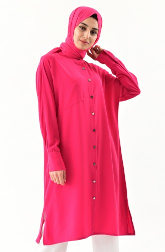 Snap Detailed Tunics 4932-03 Fuchsia 4932-03