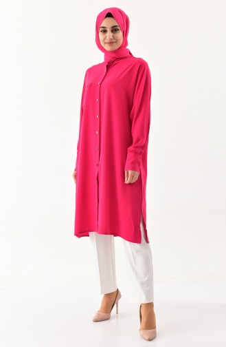 Snap Detailed Tunics 4932-03 Fuchsia 4932-03