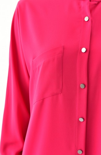 Tunique Détail Boutons-Pressions 4932-03 Fushia 4932-03