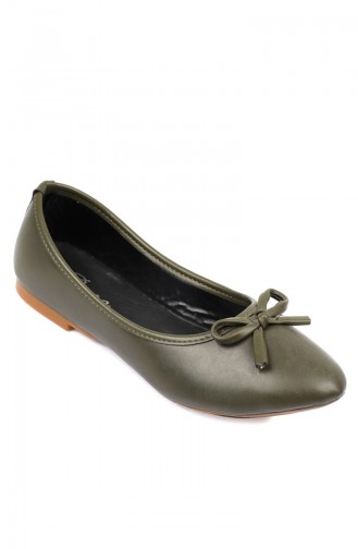 Women Flat Shoes Ballerina 7500 Green 7500