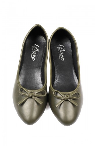Women Flat Shoes Ballerina 7500 Green 7500