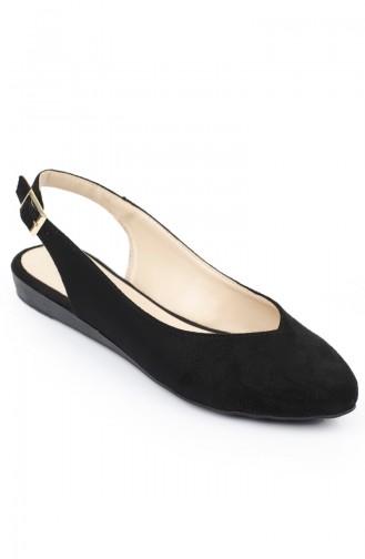 Women Flat Shoes Ballerina 7621-1 Suede Black` 7621-1