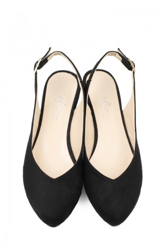 Women Flat Shoes Ballerina 7621-1 Suede Black` 7621-1