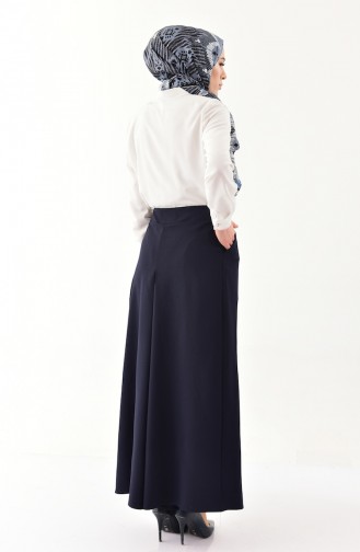 BURUN Belted Pants Skirt 31249-02 Navy Blue 31249-02