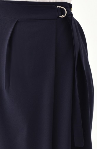 BURUN Belted Pants Skirt 31249-02 Navy Blue 31249-02