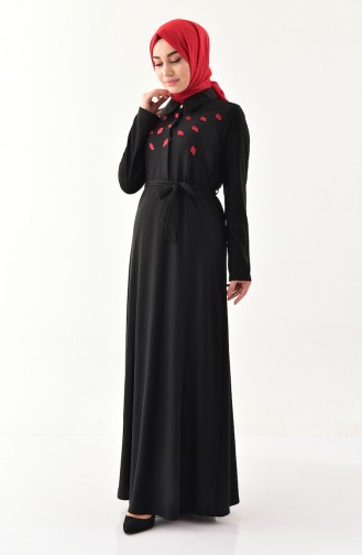 EFE Flowered Dress 0020-03 Black 0020-03