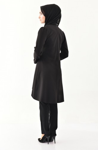 Varak Baskılı Tunik Pantolon İkili Takım 0221-05 Siyah 0221-05