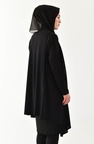 Tunik Yelek İkili Takım 1142-01 Siyah