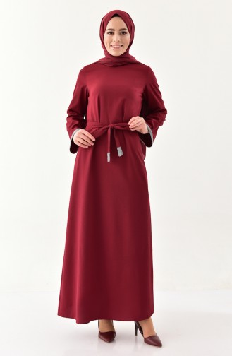 Bislife Belted Dress 4264-01 Claret Red 4264-01