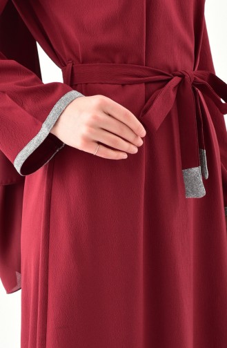 بيزلايف فستان بتصميم حزام للخصر 4264-01 لون خمري 4264-01