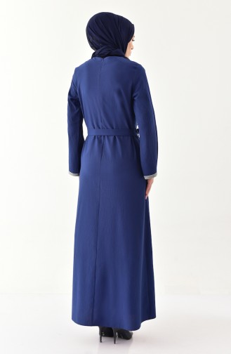 بيزلايف فستان بتصميم حزام للخصر 4264-04 لون نيلي 4264-04