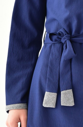 بيزلايف فستان بتصميم حزام للخصر 4264-04 لون نيلي 4264-04