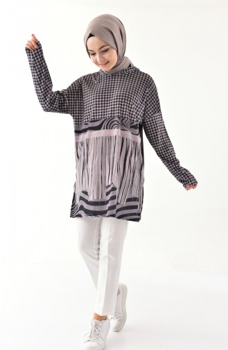 Velvet Patterned Tunic 1172-01 Gray 1172-01