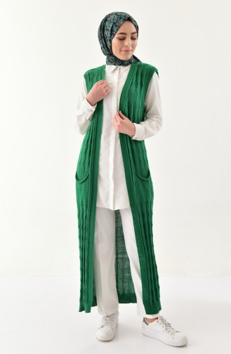 Knitwear Pocket Vest 8108-03 Green 8108-03