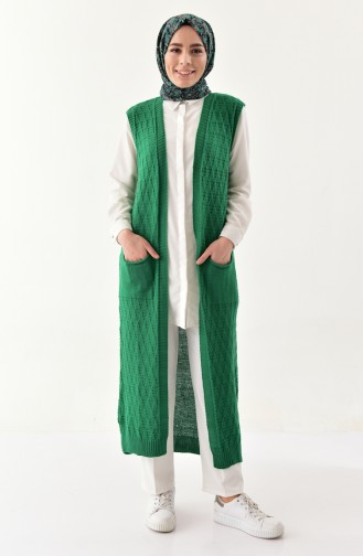 Knitwear Pocket Vest 8109-05 Green 8109-05