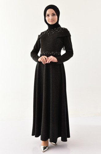 Black Hijab Evening Dress 4063-03