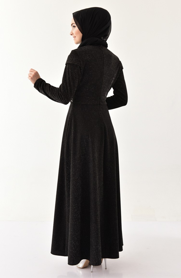 Black Hijab Evening Dress 406303 Sefamerve