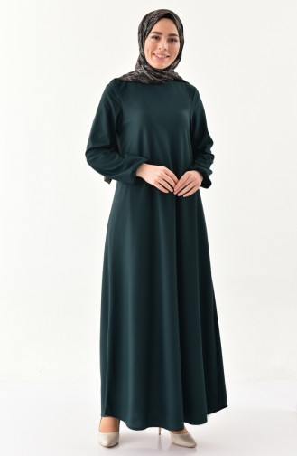 EFE Elastic Sleeve Dress 4141-01 Emerald Green 4141-01